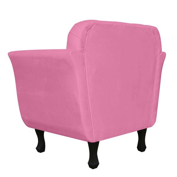 Kit 2 Poltronas Decorativas Pés Luís Xv Suede Rosa - Ds Estofados - 4