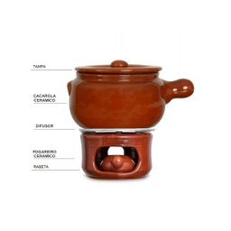 Conjunto para fondue de barro Motta Cerâmica 1200ml nº 1 - 5pçs - 2