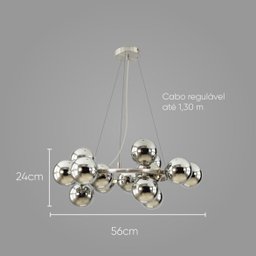 Pendente Halo 15 Cúpulas Nickel JO004NK Bella P/ G9 St2239 - 3