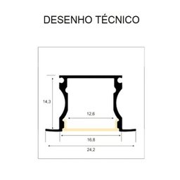 Perfil Embutir Para Fita Led 3 Metros Branco Difusor Leitoso - 2