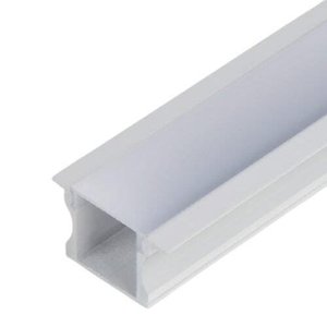 Perfil Embutir Para Fita Led 3 Metros Branco Difusor Leitoso