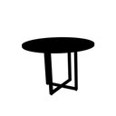 Ver imagem 1 de Mesa de Reunião Redonda 110x110cm Pé Tubular Pe25 em MDP Preta com Base Preta