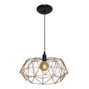 Ver imagem 1 de Lustre Luminária Pendente Aramado Modelo Estádio 40cm cor Cobre