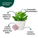 Ver imagem 3 de Suculenta Artificial Mini Vaso de Cerâmica Branco