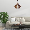 Ver imagem 2 de Luminária Teto tipo Pendente CRISTAL MDF Completa -:MDF Marrom