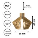 Ver imagem 3 de Luminária Teto tipo Pendente CRISTAL MDF Completa -:MDF Marrom