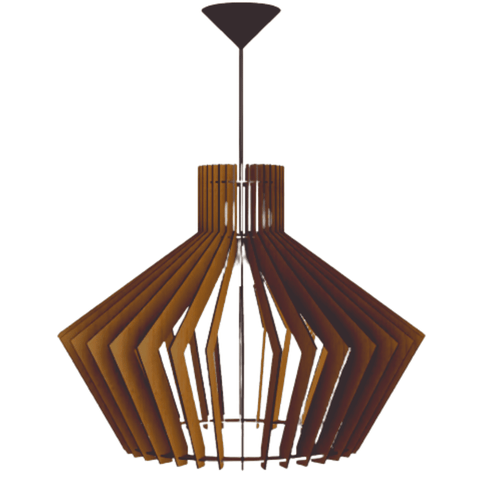 Luminária Teto tipo Pendente CRISTAL MDF Completa -:MDF Marrom