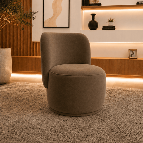 Poltrona Decorativa Bia Orgânica Veludo Recepção Sala Estar Quarto
