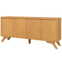 Ver imagem 1 de Balcão Buffet TB232CR Moderno 4 Portas MDF 180cm Carvalho Rosé Dalla Costa Móveis