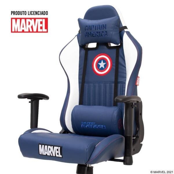 Cadeira Gamer Marvel Capitão América Gaming Pro Reclinável - 1