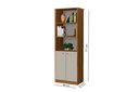 Ver imagem 3 de Armário Organizador Estante 2 Portas Office Escritório Nature com Offwhite - Rede Móveis