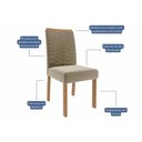 Ver imagem 4 de Conjunto: Mesa Sala Jantar Ágata Tampo Madeirado C/ Vidro 130x80cm e 4 Cadeiras Clarice Cinamomo/