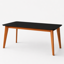 Ver imagem 2 de Mesa de Jantar Paris Madeira Maciça 160x90cm Tampo Retângular Vidro Móveis Minas Cor Preto