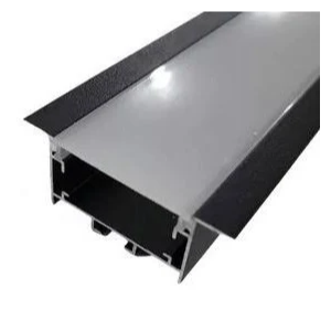 Perfil de Led Embutir 50x20mm Barra de 3m Astraled - Preto
