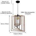 Ver imagem 2 de Luminária Lustre Pendente Sala Jantar Cozinha Moderno Retângulo Grande Carvalho
