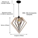 Ver imagem 2 de Luminária Lustre Pendente Sala Jantar Cozinha Moderno Diamante Grande Carvalho