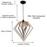 Luminária Lustre Pendente Sala Jantar Cozinha Moderno Diamante Grande Carvalho - 2