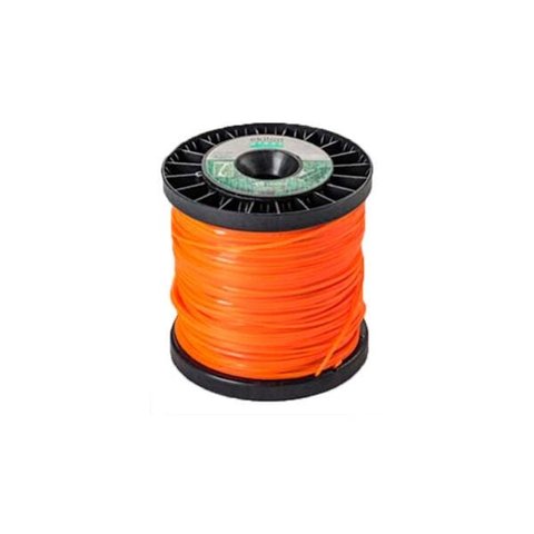 Fio Nylon Quadrado Aparador de Grama Laranja Carretel 1Kg - Ekilon, Opção: Laranja, Tamanho: 3,