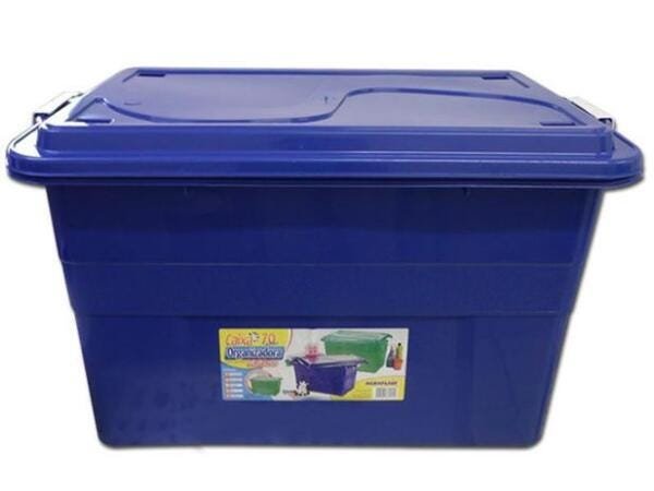 Caixa Organizadora 70 Lts Plástico Azul