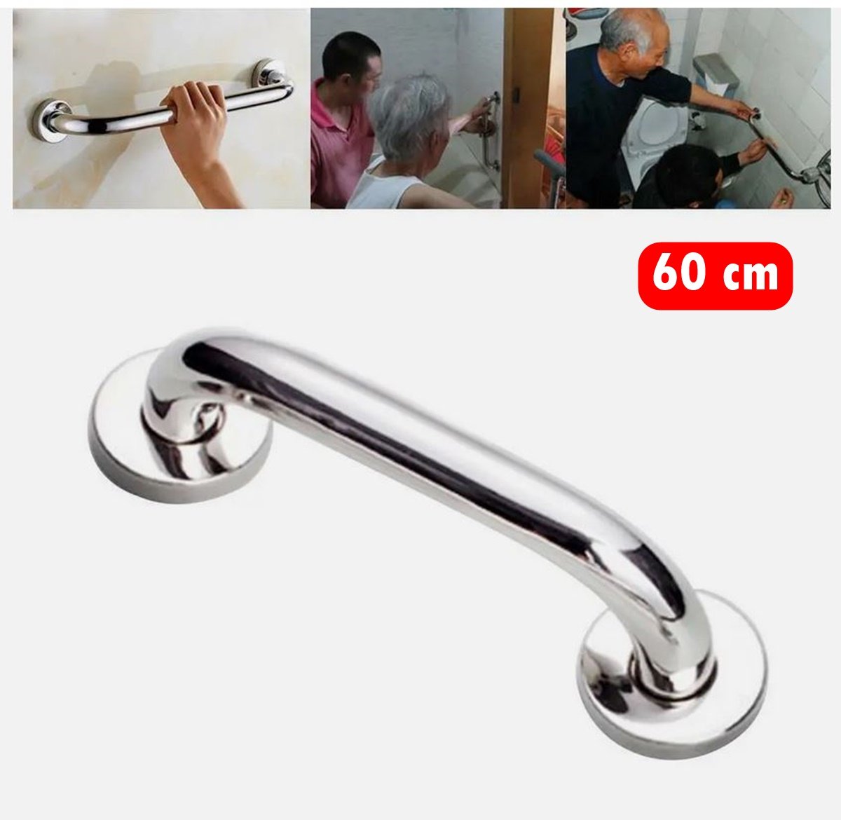 Barra de Apoio Inox 60cm Segurança e Conforto - 3