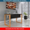 Ver imagem 2 de Mesa Escritório P25 Tub Pandin 120 Cm (larg) Tampo Mdp Preto Pé Aço Tubular Laranja