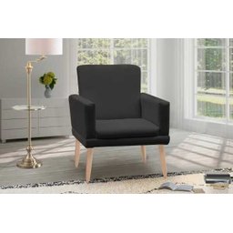 Poltrona Móveis Trida Nádia Veludo Marrom 65x90cm - 3