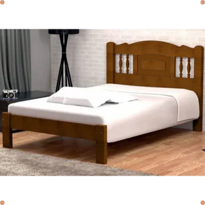 Cama de Casal Bella de Madeira Maciça Reforçada Cor Imbuia