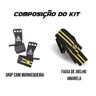 Kit Pull Up Cross Training Grip com Munhequeira + Faixa de Joelho Amarela - M - 2