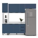 Ver imagem 3 de Armário de Cozinha Modulada Completa 4 Peças 240cm com Tampo 250066 Meena Politorno Móveis
