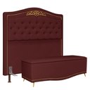 Ver imagem 1 de Cabeceira Cama Box Casal 140cm C/ Calçadeira Baú J02 Vinho