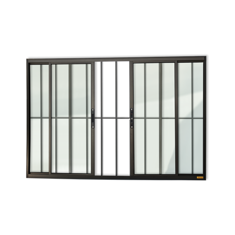 Janela Alumínio Confort 4F.c/Grade 120 x 150 V.Liso Preto Brimak