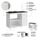 Ver imagem 1 de Balcão Cooktop Sara 115cm para Cozinha Espaço Microondas Armário