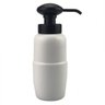 Porta Sabonete Líquido de Porcelana Branco e Preto 8 x 8 x 20cm - 1