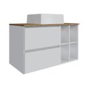 Ver imagem 1 de Gabinete de Banheiro Suspenso 80 cm BA311 com 1 Porta Gaveta e Nichos com Cuba Nexus Yescasa