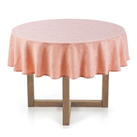 Toalha de Mesa Redonda 4 Lugares Jacquard Arbela Petala Karsten