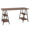Ver imagem 5 de Mesa Escrivaninha Cavalete 150cm Estilo Industrial Prisma C08 Nogal/Preto - Mpozenato