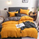 Ver imagem 1 de JOGO DE CAMA CASAL COMUM COMPLETO 7 PEÇAS AMARELO DECOR