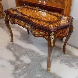 Escrivaninha Clássica com Marchetaria - 80x130x72cm Prime Home Decor Clássico - 2