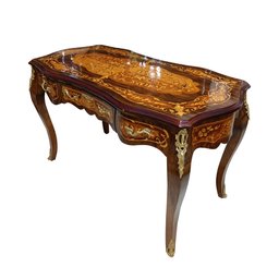 Escrivaninha Clássica com Marchetaria - 80x130x72cm Prime Home Decor Clássico - 3