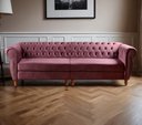 Ver imagem 1 de Sofá Nobreza 4 Lugares Clássico Chesterfield Bipartido Retrô - Veludo Roxo
