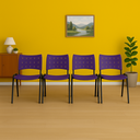 Ver imagem 1 de Kit 5 Cadeiras Iso Fixa Empilhável Escola Igreja Salão:roxo