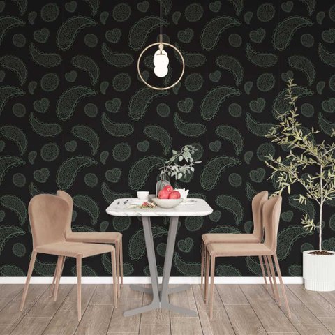 Papel de Parede Casual Coração em Textura Liquida Gh Papel de Parede 2,2m