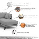 Ver imagem 4 de Sofá Sala de Estar Atena Chaise Direito Pés de Ferro 284cm 5 Lugares Bouclê Cinza M1 - Monari Design