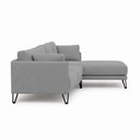 Ver imagem 6 de Sofá Sala de Estar Atena Chaise Direito Pés de Ferro 284cm 5 Lugares Bouclê Cinza M1 - Monari Design