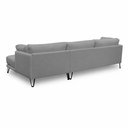 Ver imagem 7 de Sofá Sala de Estar Atena Chaise Direito Pés de Ferro 284cm 5 Lugares Bouclê Cinza M1 - Monari Design