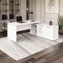 Ver imagem 1 de Mesa P/ Escritório em L 1,90m Web40 C/ Armário Branco/branco