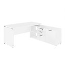Ver imagem 2 de Mesa P/ Escritório em L 1,90m Web40 C/ Armário Branco/branco