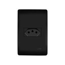 Ver imagem 1 de Tomada Fame Habitat Black 2p+t 10a com Placa 4x2 Preta