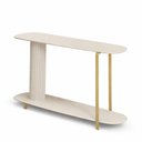 Ver imagem 1 de Aparador Decorativo Litch Mdp/mdf Base Canelada Pés em Metal Offwhite G77 - Gran Belo