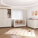 Ver imagem 1 de Quarto de Bebê com Berço, Colchão, Cômoda e Guarda-Roupa Baby Ananda Casatema MadeiraOriginals Bege